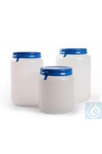 Pots avec couvercle coiffante inviolable 1000 ml, HDPE, Ø 110 x H 130, col 86 mm Pots avec...
